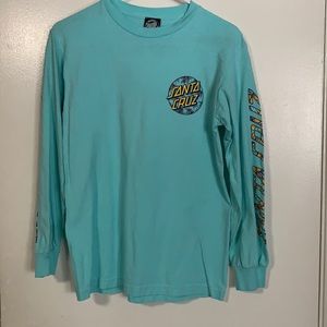 Light blue Boys Santa Cruz Long Sleeve Tee
